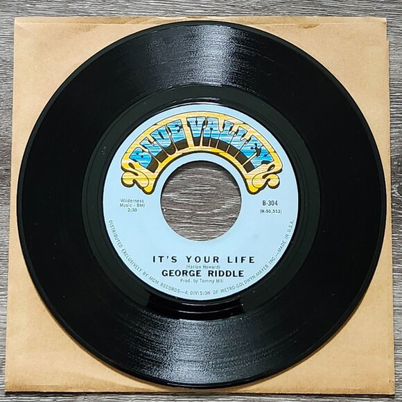 George Riddle I Can Drive You From My Mind It's Your Life 45RPM Blue Valley B-30 - Picture 2 of 4